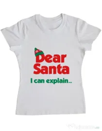 Tricou ADLER dama I can explain Alb