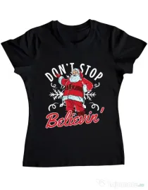 Tricou ADLER dama Dont stop believin Negru