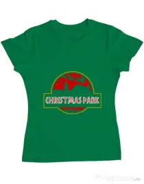 Tricou ADLER dama Christmas park Verde mediu