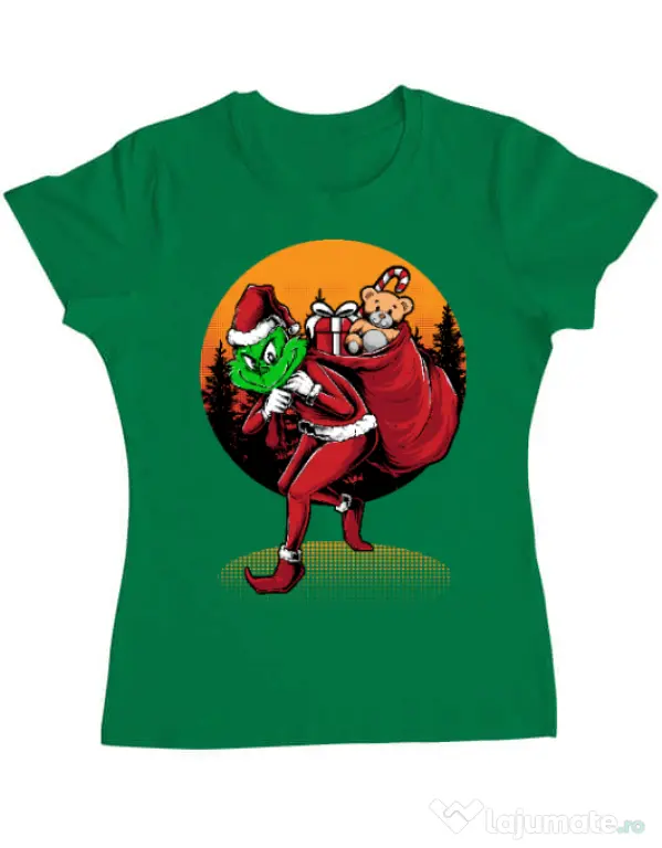Tricou ADLER dama Grinch stole Christmas Verde mediu