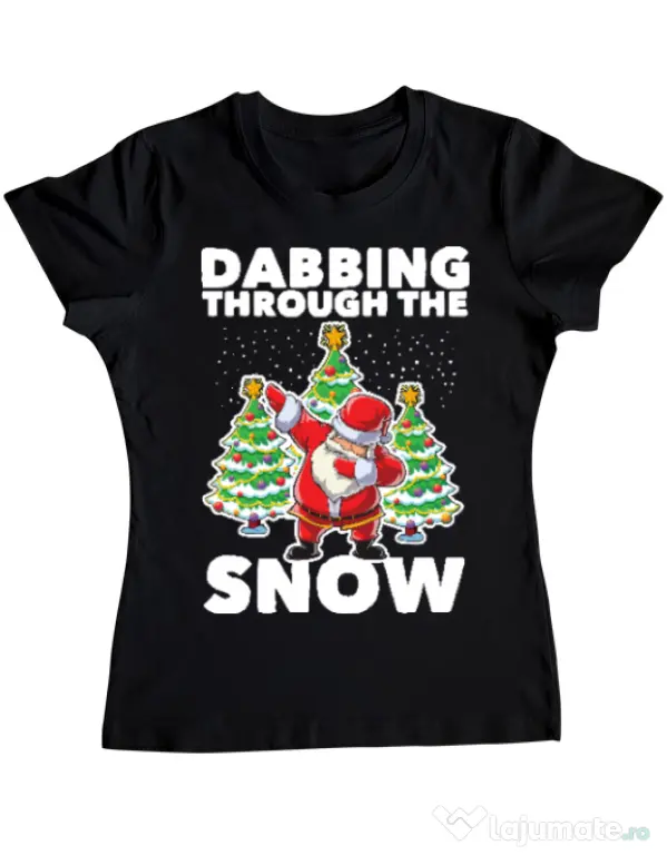 Tricou ADLER dama Dabbing Santa Negru