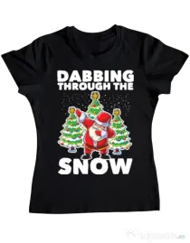 Tricou ADLER dama Dabbing Santa Negru