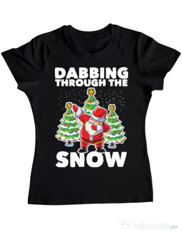 Tricou ADLER dama Dabbing Santa Negru