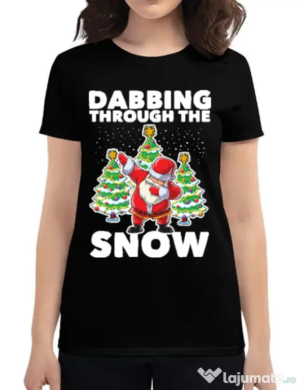 Tricou ADLER dama Dabbing Santa Negru