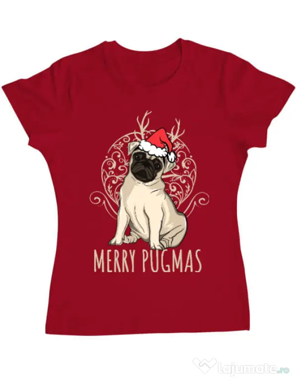 Tricou ADLER dama Merry pugmas Rosu