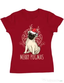 Tricou ADLER dama Merry pugmas Rosu