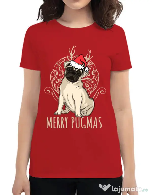 Tricou ADLER dama Merry pugmas Rosu