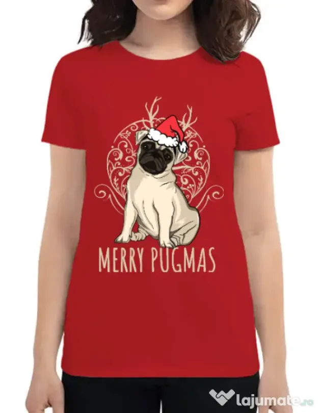 Tricou ADLER dama Merry pugmas Rosu