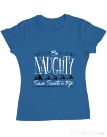Tricou ADLER dama Be naughty Albastru azuriu