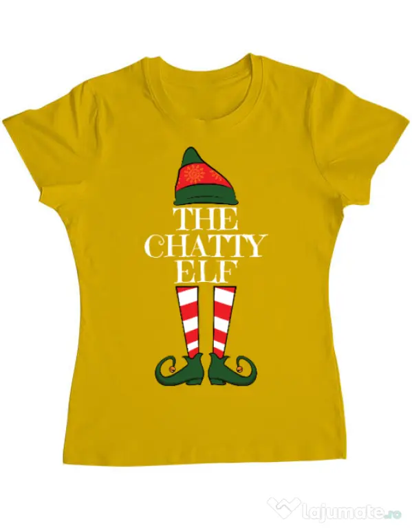 Tricou ADLER dama The chatty elf Galben