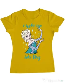Tricou ADLER dama I woke up like Elsa Galben