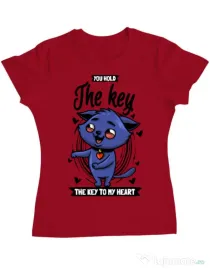 Tricou ADLER dama You hold the key Rosu