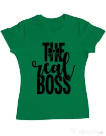 Tricou ADLER dama The real boss Verde mediu