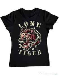 Tricou ADLER dama Lone tiger Negru