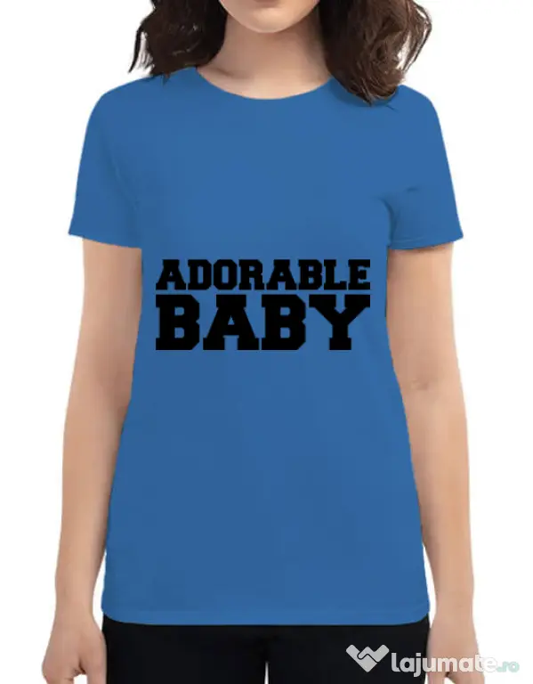 Tricou ADLER dama Adorable baby Albastru azuriu