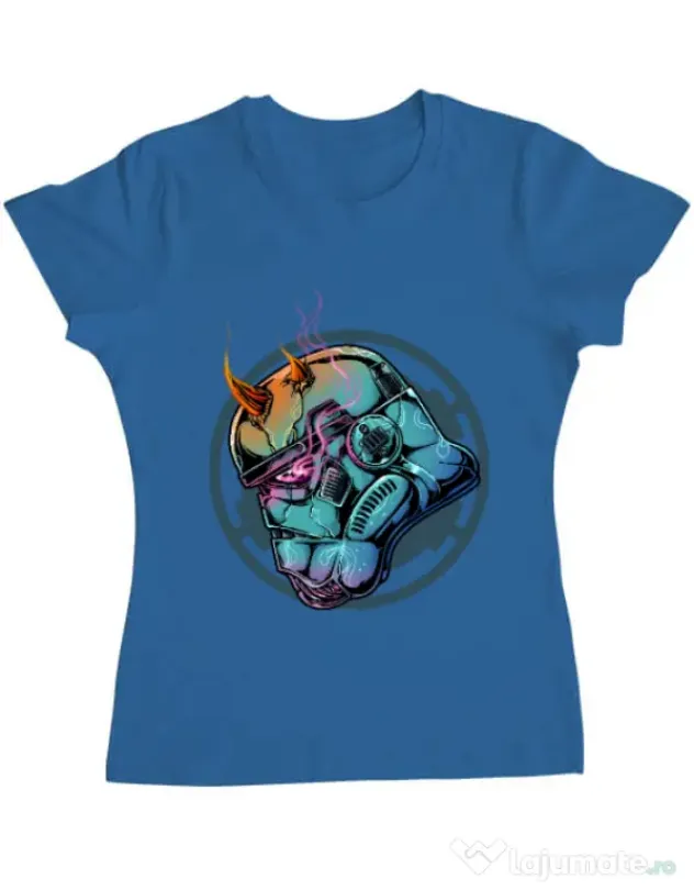 Tricou ADLER dama Helmet demons Albastru azuriu