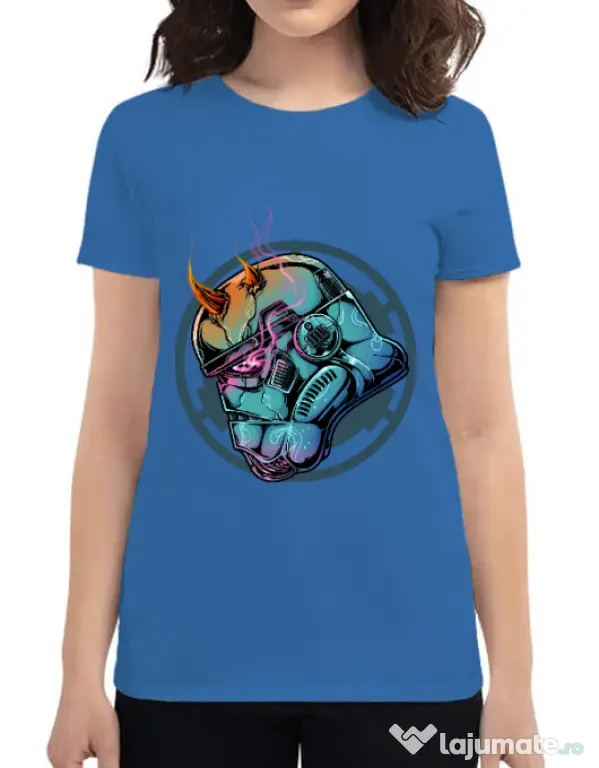 Tricou ADLER dama Helmet demons Albastru azuriu