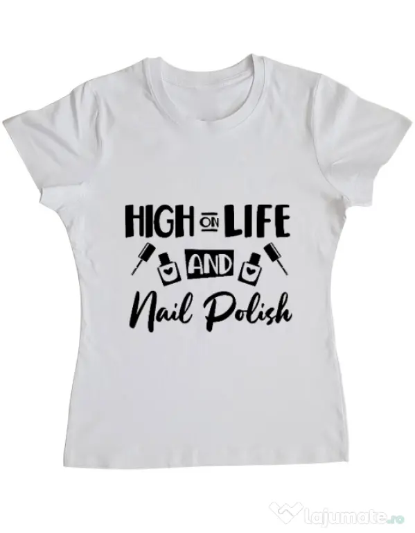 Tricou ADLER dama High on life Alb