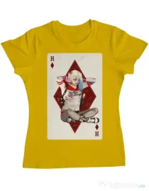 Tricou ADLER dama Harley Card Galben