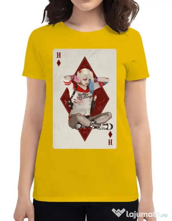 Tricou ADLER dama Harley Card Galben