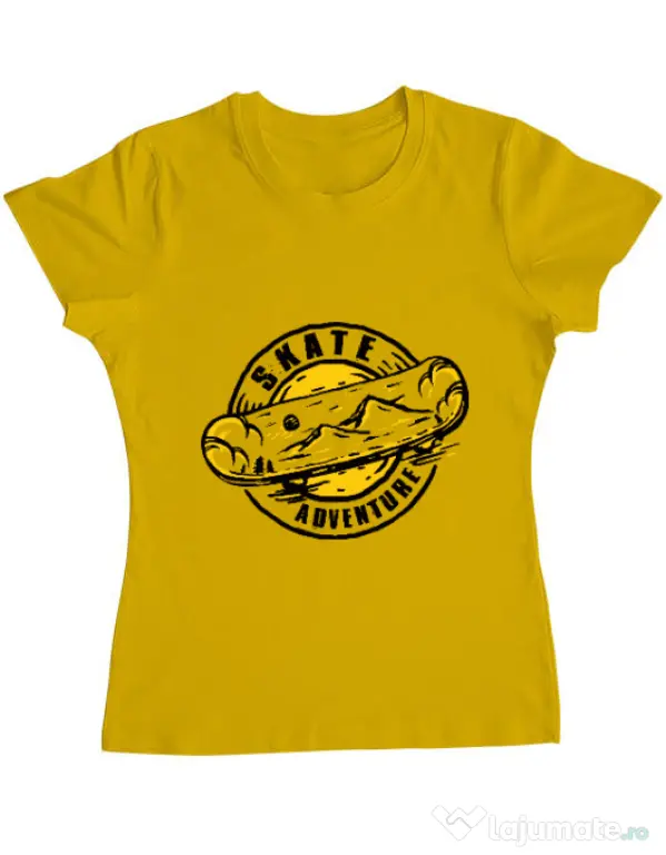 Tricou ADLER dama Skate adventure Galben