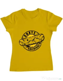 Tricou ADLER dama Skate adventure Galben