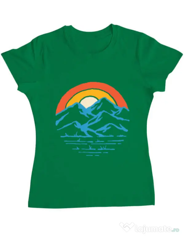 Tricou ADLER dama Mountain and rainbow Verde mediu