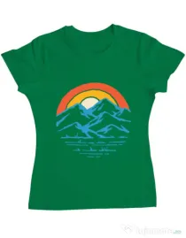 Tricou ADLER dama Mountain and rainbow Verde mediu