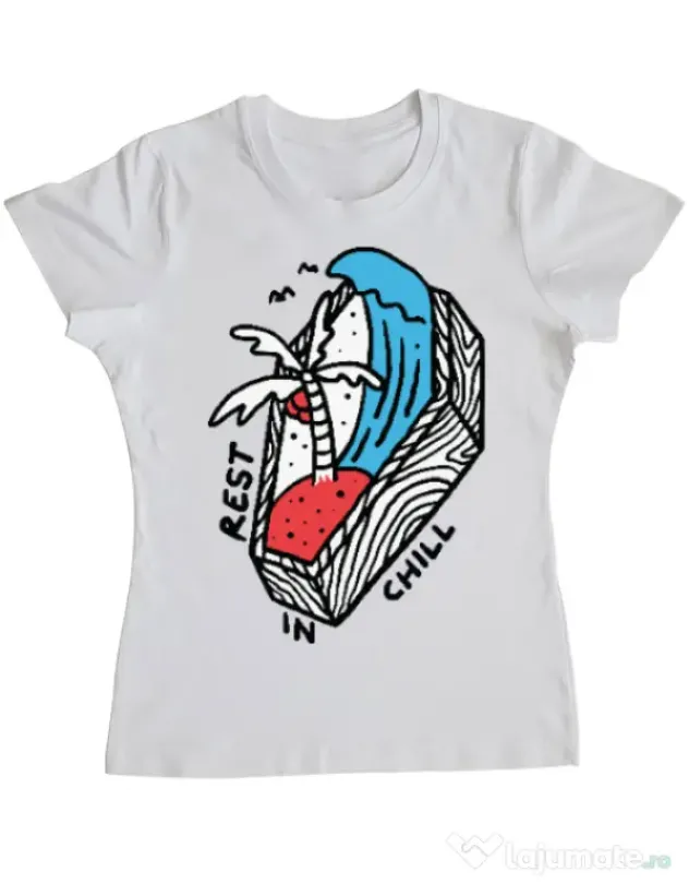Tricou ADLER dama Rest in chill Alb
