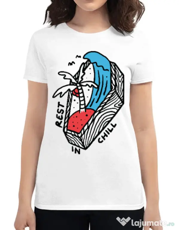 Tricou ADLER dama Rest in chill Alb