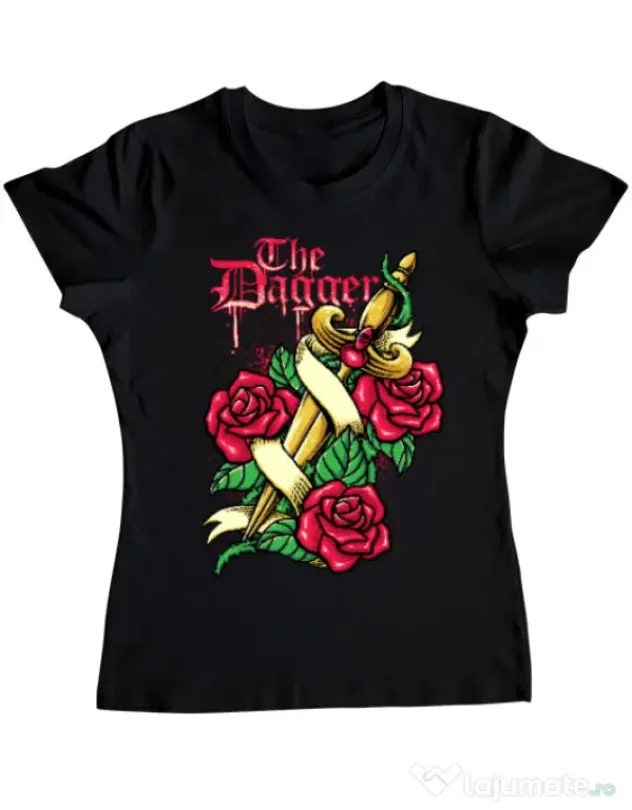 Tricou ADLER dama The dagger Negru