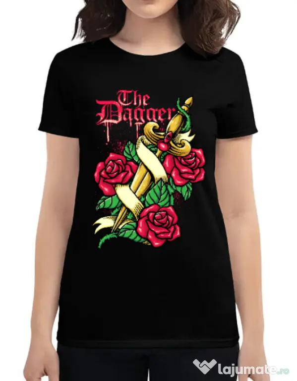Tricou ADLER dama The dagger Negru