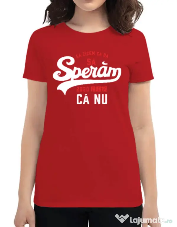 Tricou ADLER dama Sa speram ca nu Rosu