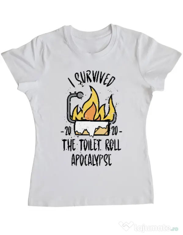 Tricou ADLER dama Toilet roll apocalypse Alb
