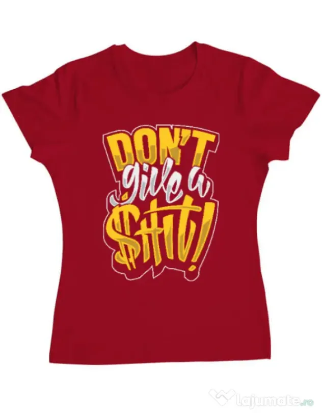 Tricou ADLER dama Don't give a shit Rosu