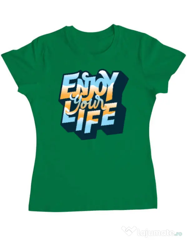Tricou ADLER dama Enjoy your life Verde mediu