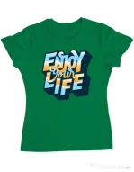 Tricou ADLER dama Enjoy your life Verde mediu