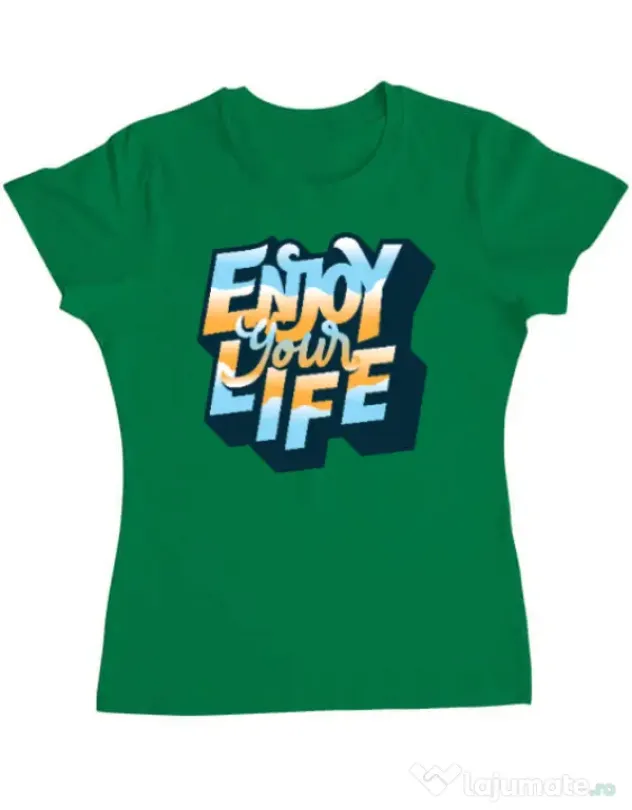 Tricou ADLER dama Enjoy your life Verde mediu