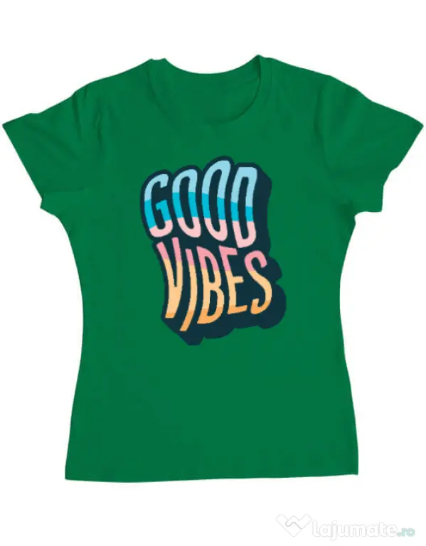 Tricou ADLER dama Good vibes Verde mediu