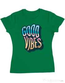Tricou ADLER dama Good vibes Verde mediu