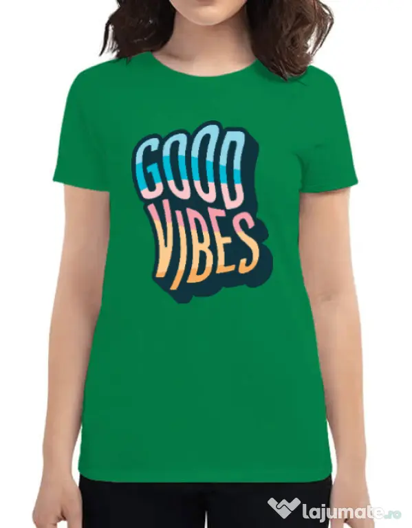 Tricou ADLER dama Good vibes Verde mediu