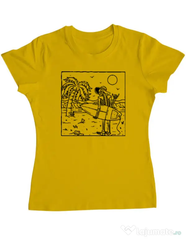 Tricou ADLER dama Surf dude Galben