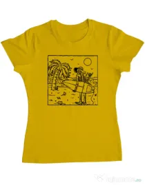 Tricou ADLER dama Surf dude Galben