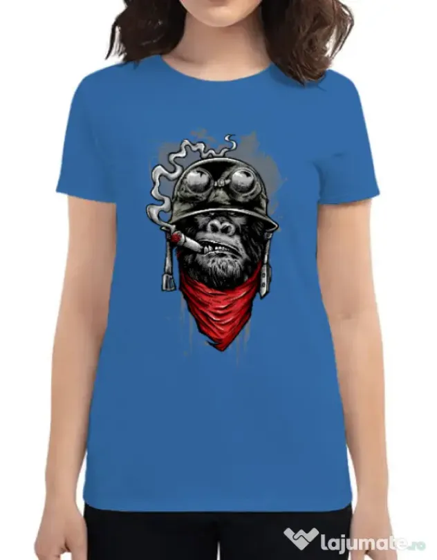 Tricou ADLER dama Ape of duty Albastru azuriu