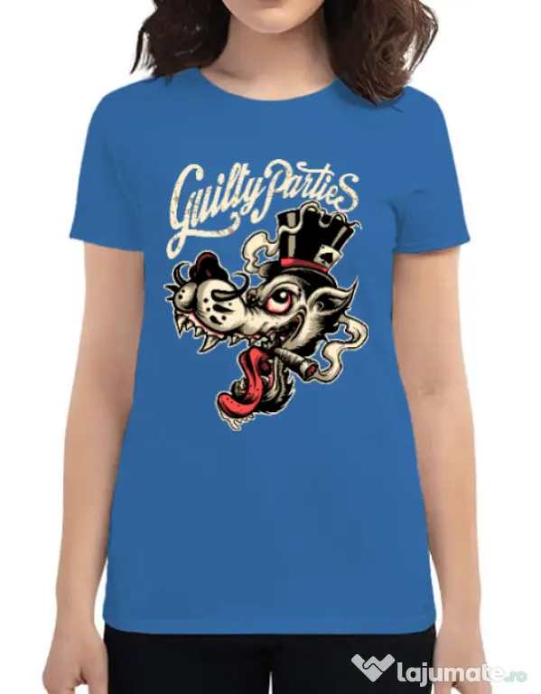 Tricou ADLER dama Guilty parties Albastru azuriu