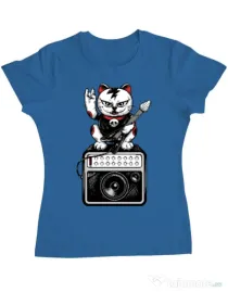 Tricou ADLER dama Lets rock Albastru azuriu