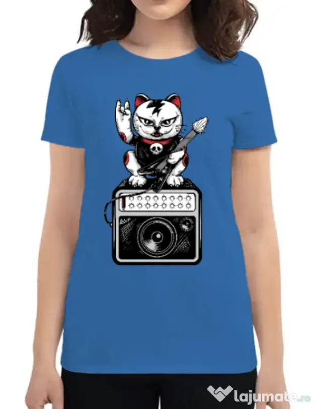 Tricou ADLER dama Lets rock Albastru azuriu