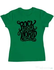 Tricou ADLER dama Rock my world Verde mediu