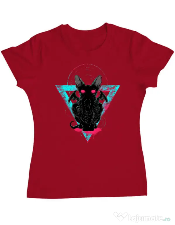Tricou ADLER dama Cathulhu Rosu