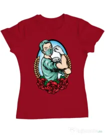 Tricou ADLER dama Rockabilly Nurse Rosu